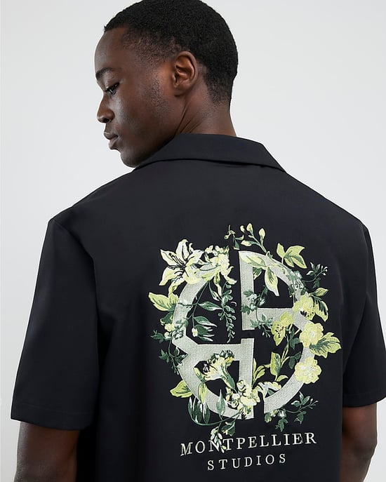 River Island Mens Shirt Black Regular Fit Montpellier Studios - Image 4
