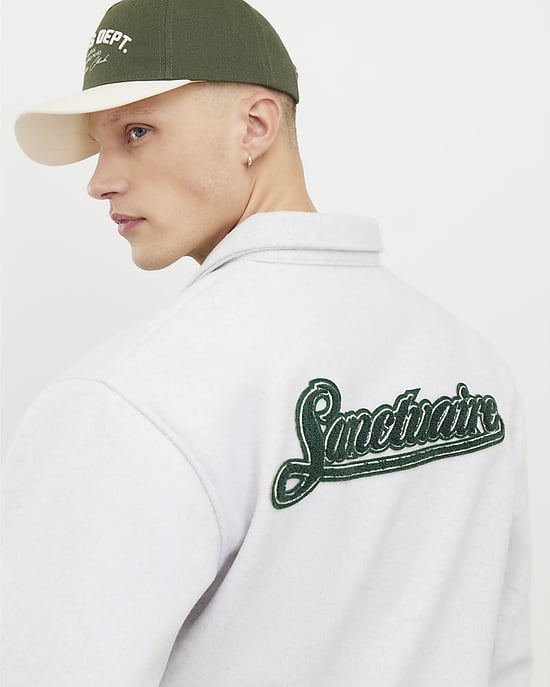 River Island Mens Polo Shirt Grey Sanctuaire Club - Image 2