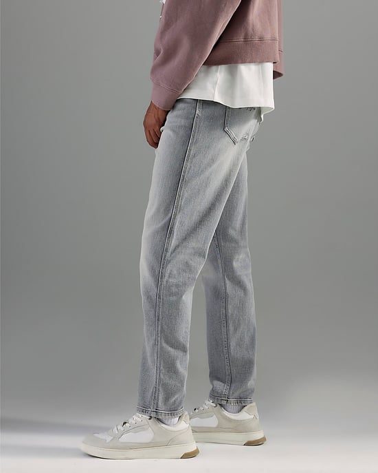 River Island Mens Tapered Jeans Grey Fit Denim - Image 3