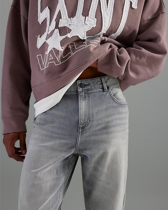 River Island Mens Tapered Jeans Grey Fit Denim - Image 4