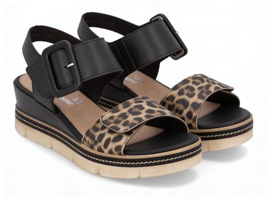 Remonte D2l53-03 Womens Wedge Sandals Black - Image 2