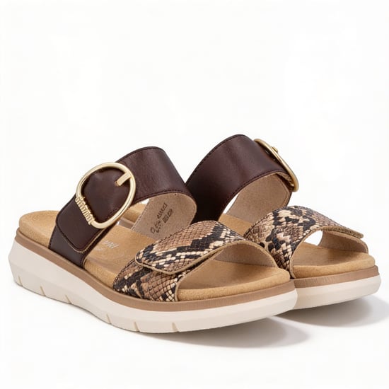 Remonte D2k57 Womens Cross Strap Sandals Brown - Image 3