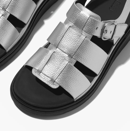 Fitflop Gen-ff Tumbled Womens Ankle Strap Sandals Silver - Image 5