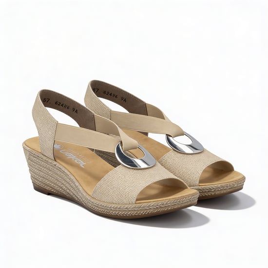 Rieker 624h6-93 Womens Slingback Sandals Beige Floral - Image 2