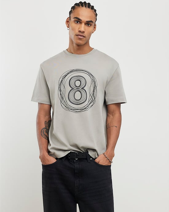 River Island Mens 8 T-Shirt Beige Regular Fit - Image 2
