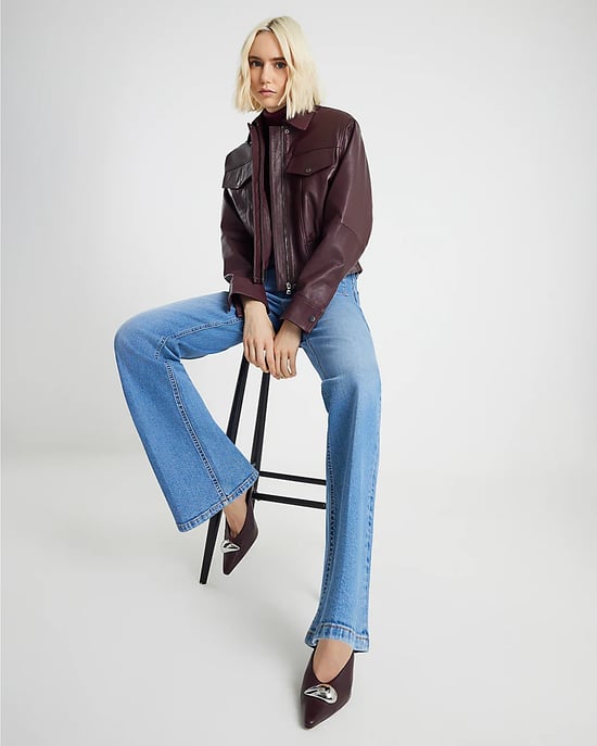 River Island Womens Flared Jeans Blue High Rise Relaxed Denim - Image 5