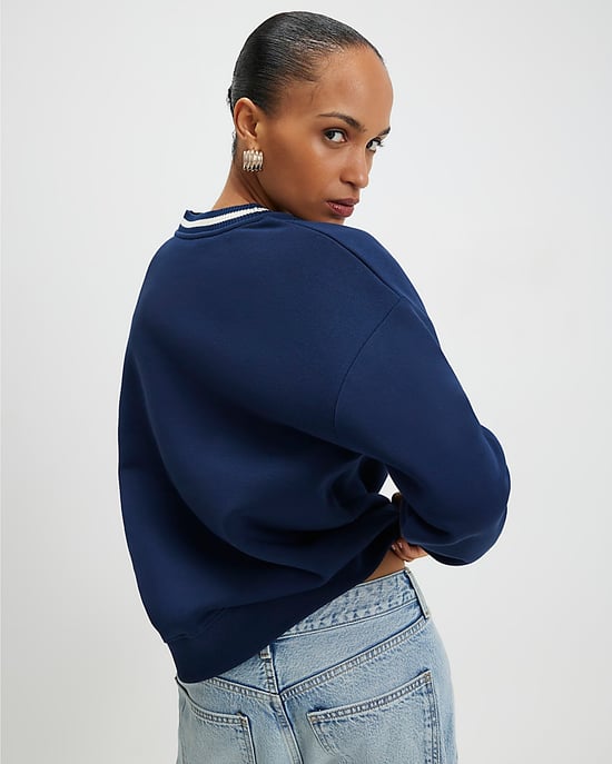 River Island Womens Sweatshirt Navy Long Sleeve Heritage Crest - Image 3