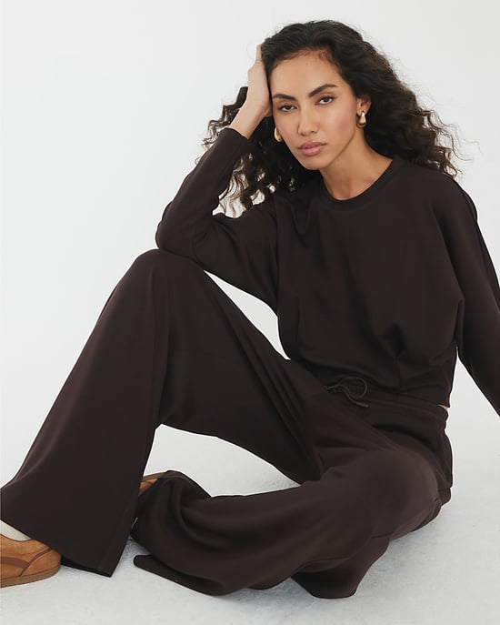 River Island Womens Sweatshirt Brown Premium Batwing Sleeve - Image 3