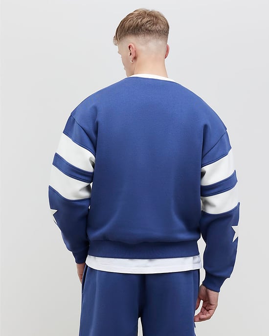 River Island Mens Sweatshirt Blue Oversized Fit Mont Prix - Image 3