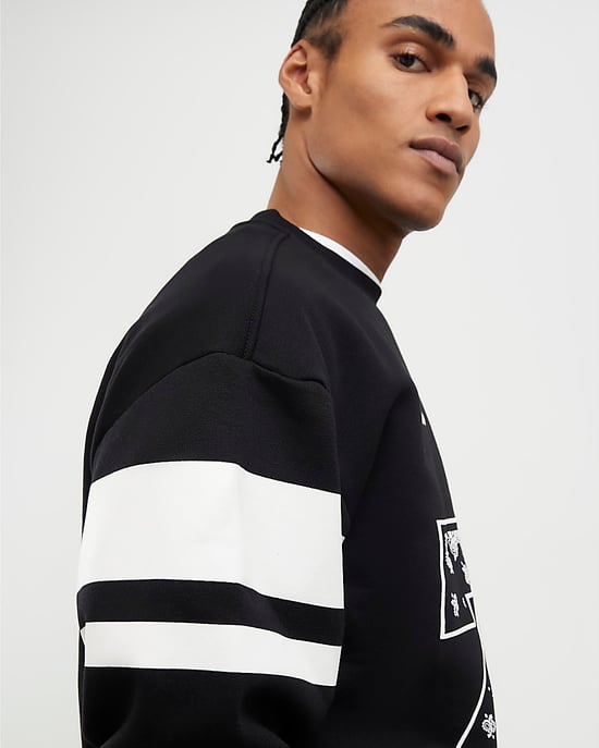 River Island Mens Sweatshirt Black Oversized Fit Bandana - Image 3