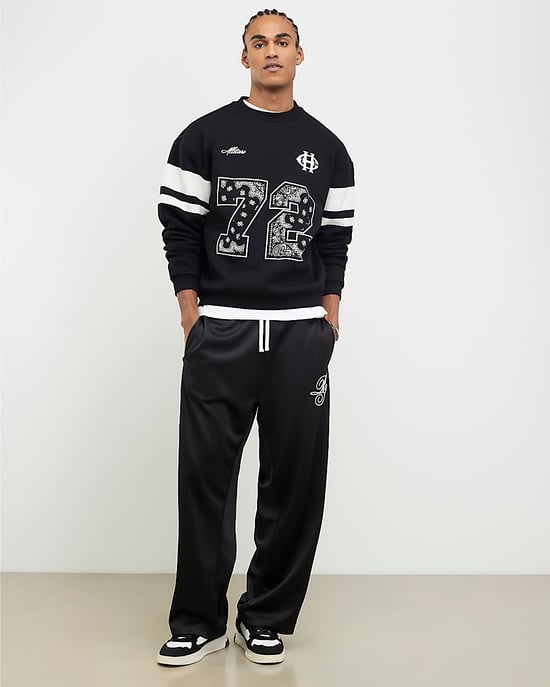 River Island Mens Sweatshirt Black Oversized Fit Bandana - Image 4