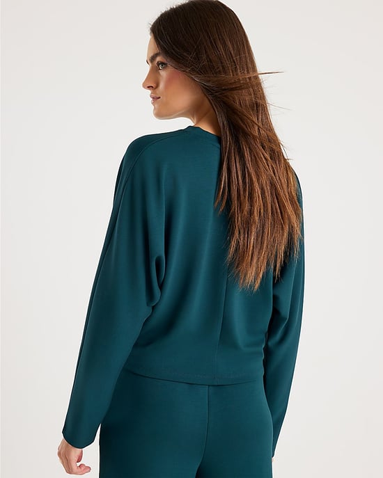 River Island Womens Sweatshirt Green Premium Batwing Sleeve - Image 3