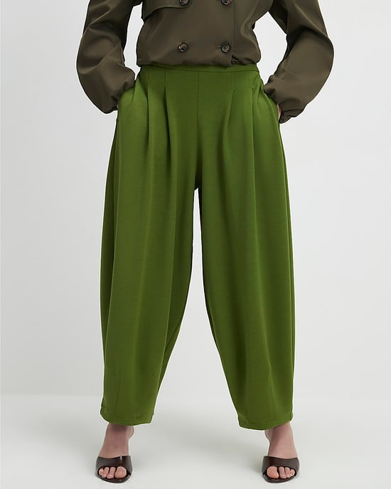 River Island Womens Trousers Khaki Balloon Leg Pleated - Image 1