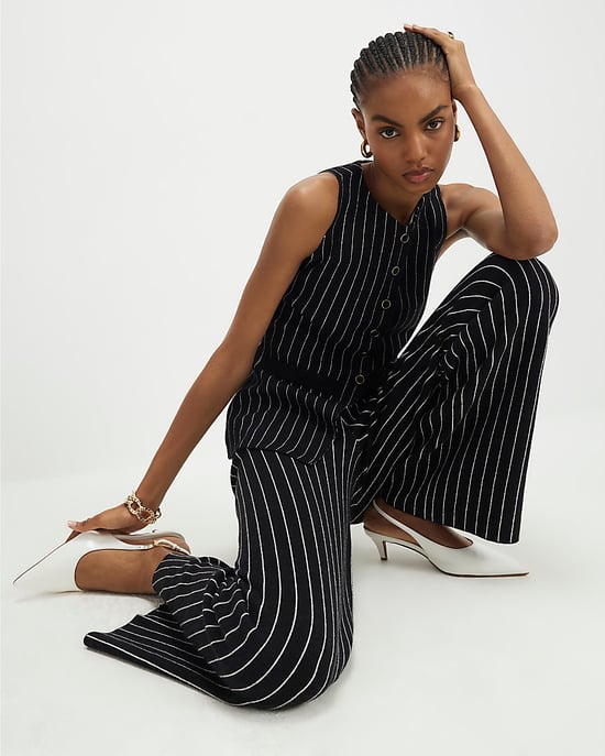 River Island Womens Waistcoat Black Pinstripe Longline - Image 3