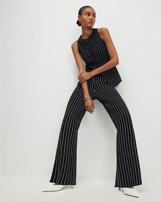 River Island Womens Waistcoat Black Pinstripe Longline - Image 4