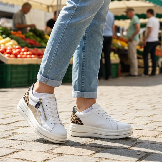 Remonte D1c01-85 Womens Casual Trainers White - Image 2