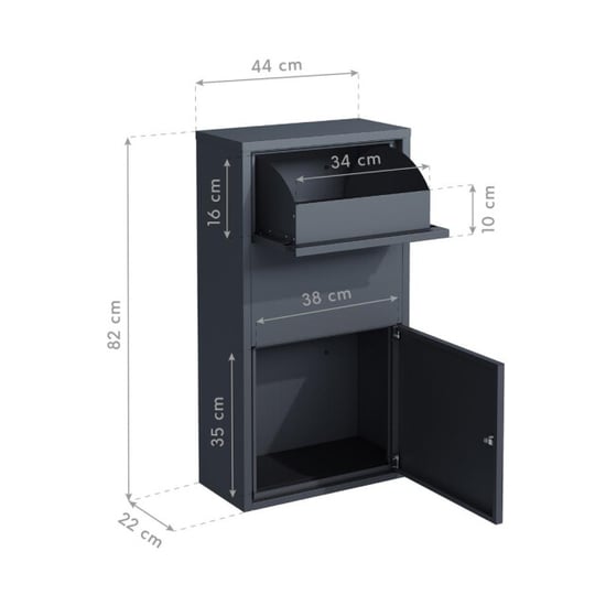 Westmann Pollux pakketbrievenbus staande pakketbox antraciet - Image 6