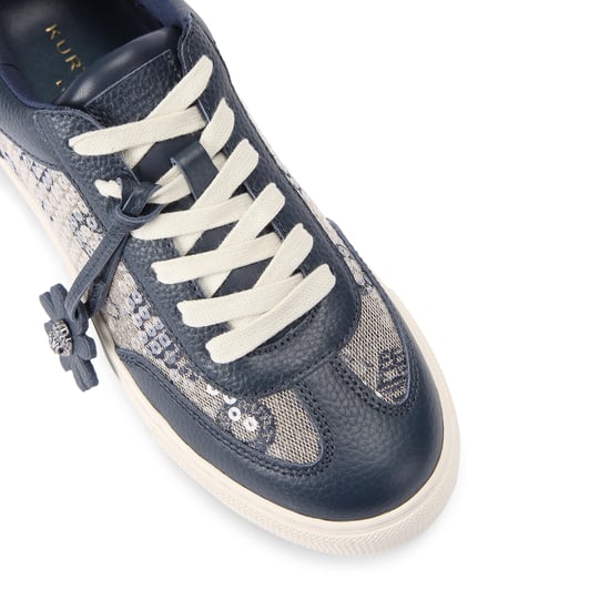 Kurt Geiger London Suede Fabric Monogram Flatform Sneakers - Image 3