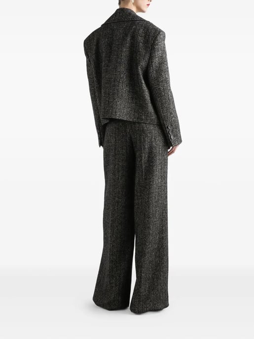 Mörkgrå kort oversized randig jacka - Image 3