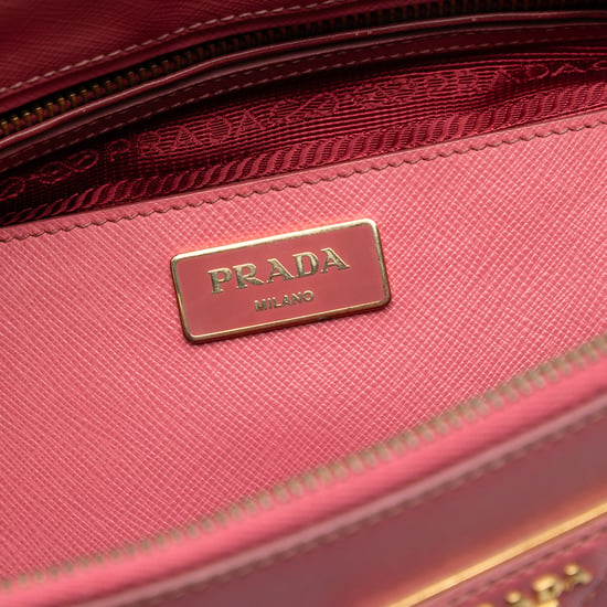 Pre-owned Medium Saffiano Lux Galleria Double Zip Satchel - Image 5
