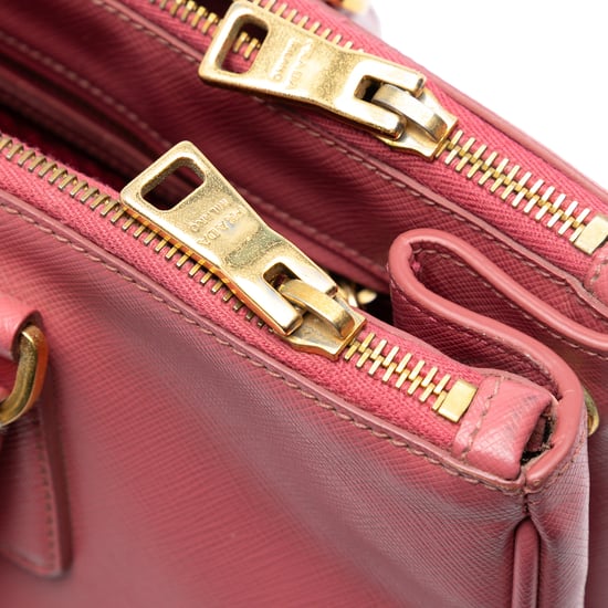 Pre-owned Medium Saffiano Lux Galleria Double Zip Satchel - Image 6