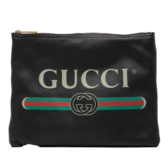 Begagnad Medium Läder Logo Portfolio Clutch - Image 1