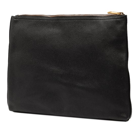 Begagnad Medium Läder Logo Portfolio Clutch - Image 2