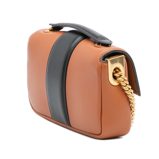 Tweedehands Mini Bicolor Nappa Apolo Chain Baguette Schoudertas - Image 2