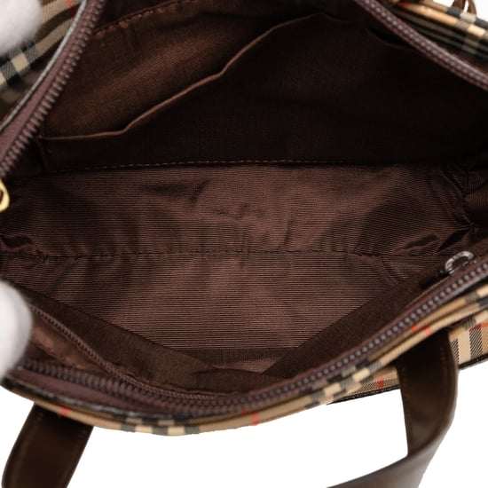 Pre-owned Haymarket Check Canvas Handbag - Image 4