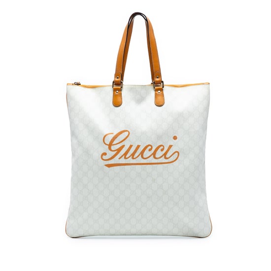 Pre-owned Gg Supreme Heritage Logo Flat Zip Tote - Image 1