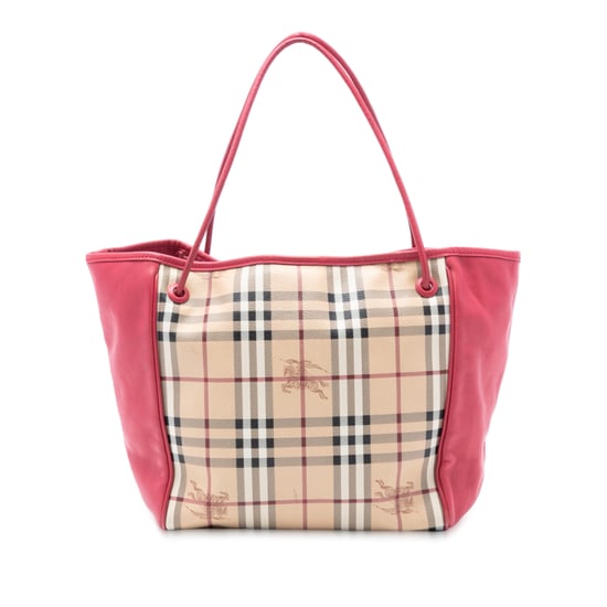 Tweedehands Canterbury Tote van gecoat canvas met Haymarket-check en lederen afwerking - Image 2