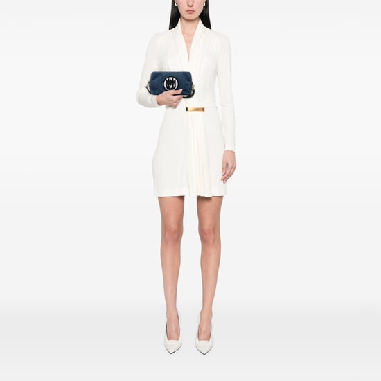 Tweedehands Denim Geborduurd Logo Polsband Pouch - Image 1