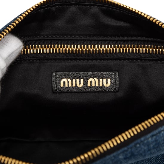 Tweedehands Denim Geborduurd Logo Polsband Pouch - Image 6