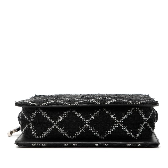 Tweedehands Tweed en Hars Ritsketting Shopper Tasche - Image 3