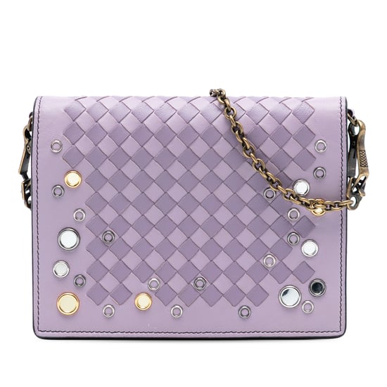 Pre-owned Nappa Intrecciato Studded Wallet On Chain - Image 1