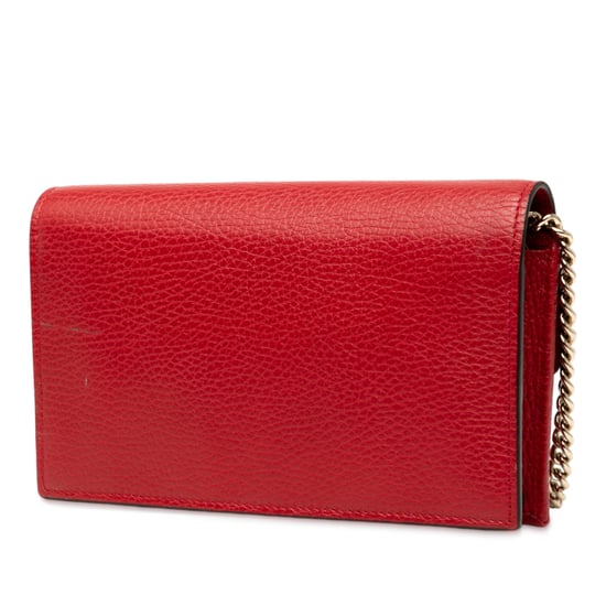 Pre-owned Leather Interlocking G Dollar Wallet On Chain - Image 2