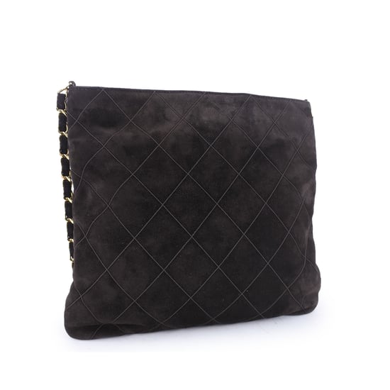 Begagnad Kviltat Mocka Fringed Crossbody - Image 3
