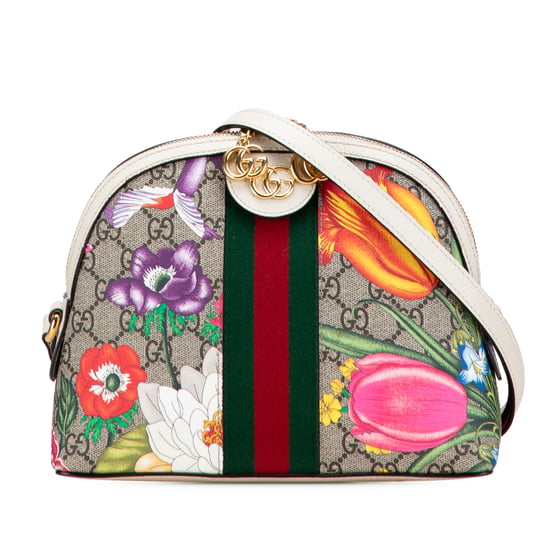 Pre-owned Small Gg Supreme Flora Ophidia Dome Crossbody - Image 1