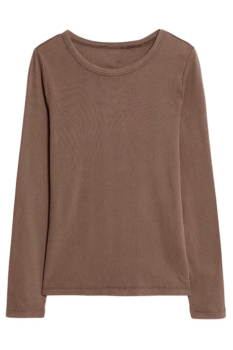 Ribbed Long Sleeve Top - Image 1