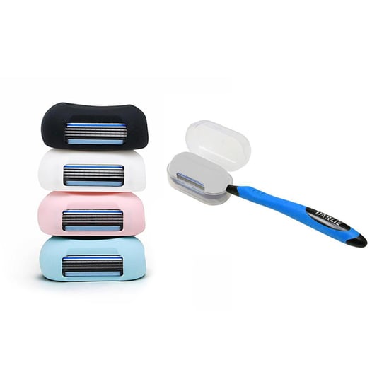 Envie 2 in 1 Finger Shaver Mini Razor Travel Portable Toothbrush Cover, White - Image 3