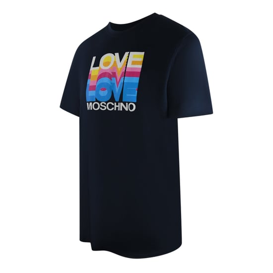 Love Moschino Navy Blue T-shirt Large Love Colourful Logo - Image 2