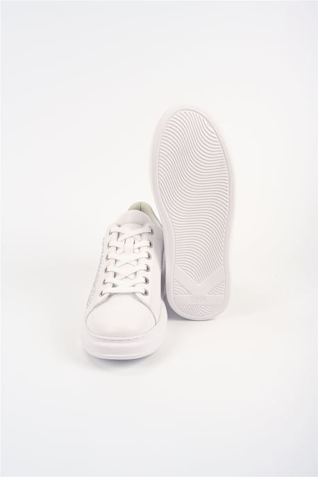Karl Lagerfeld Kapri Constellatie Leren Dames Witte/Zilveren Sneakers - Image 5