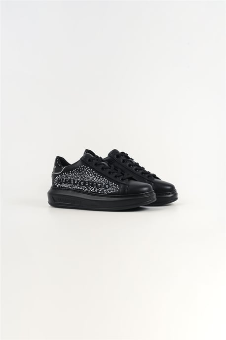Karl Lagerfeld Kapri Constellatie Leren Dames Zwarte/Zilveren Sneakers - Image 1