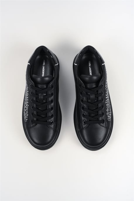 Karl Lagerfeld Kapri Constellatie Leren Dames Zwarte/Zilveren Sneakers - Image 4