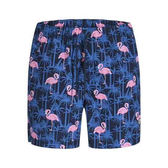 Jack & Jones Heren zwemshort jpstmaui vibes donkerblauw flamingo/palm print - Image 1