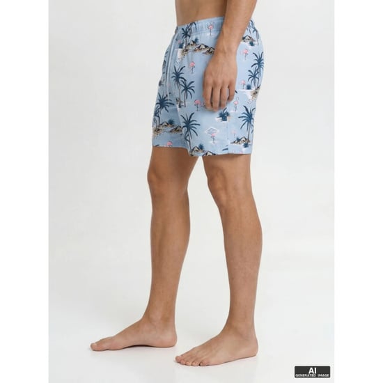 Jack & Jones Heren zwemshort jpstmaui vibes lichtblauw flamingo/palm print - Image 5