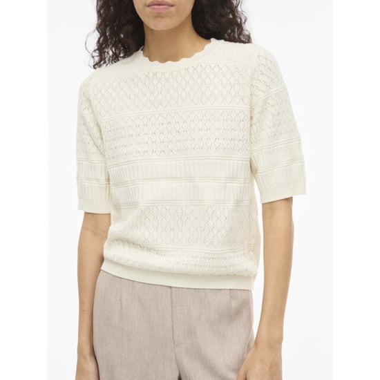 Vila Vimilos ss o-neck pointelle top noos off-white - Image 2