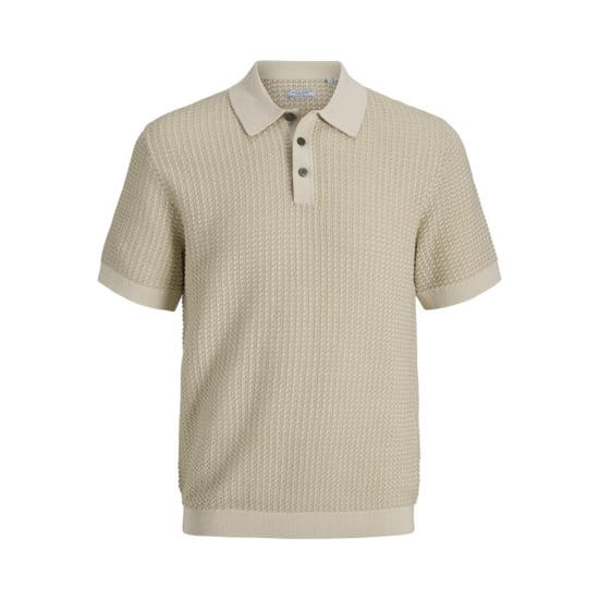 Jack & Jones Jprblukingsley knit polo ss beige - Image 1