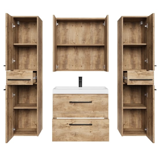 Badplaats Badkamermeubel set florence 60 cm xl – kastanje eiken – hangend - Image 5