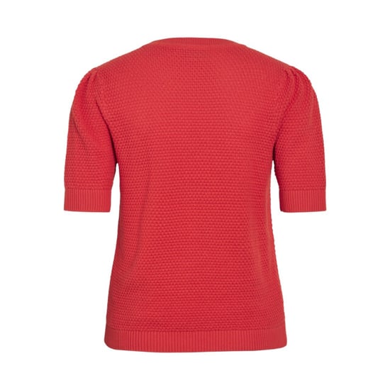 Vila vidalo o-neck s/s knit top noos 14084421 hibiscus - Image 3